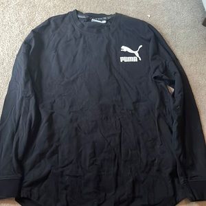 Men Puma Black Long Sleeve Shirt Medium